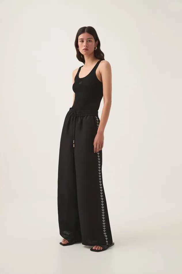 Aje Pants Principle Logo Pant Black 8211 Women