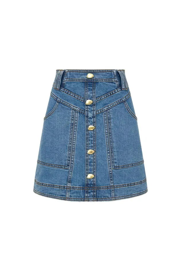 Aje Skirts Belmond Denim Mini Skirt 90039s Wash 8211 Women Aje Skirts Belmond Denim Mini Skirt 90039s Wash 8211 Women