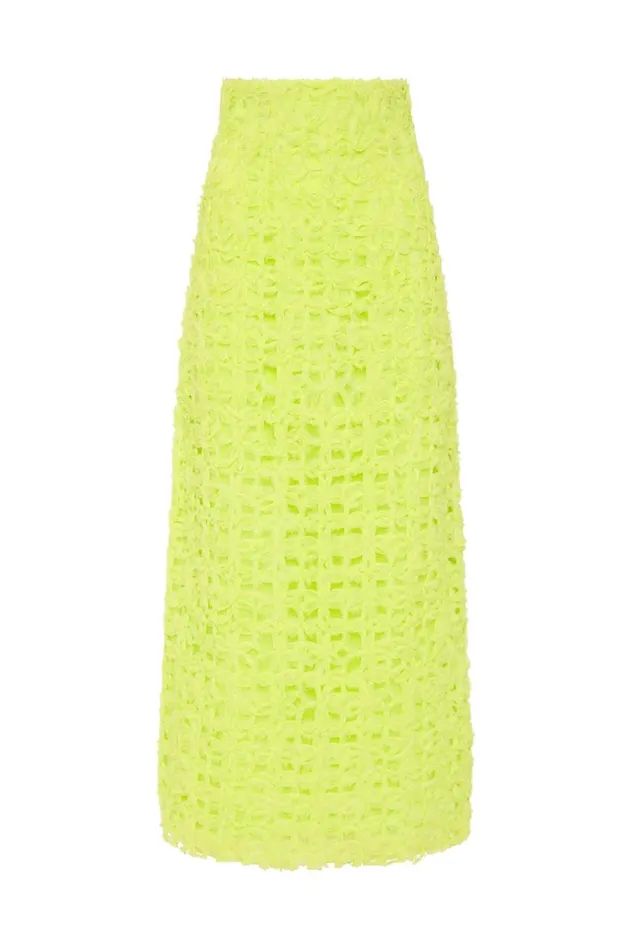 Aje Skirts Quintette Textured Midi Skirt Light Lime Green 8211 Women Aje Skirts Quintette Textured Midi Skirt Light Lime Green 8211 Women