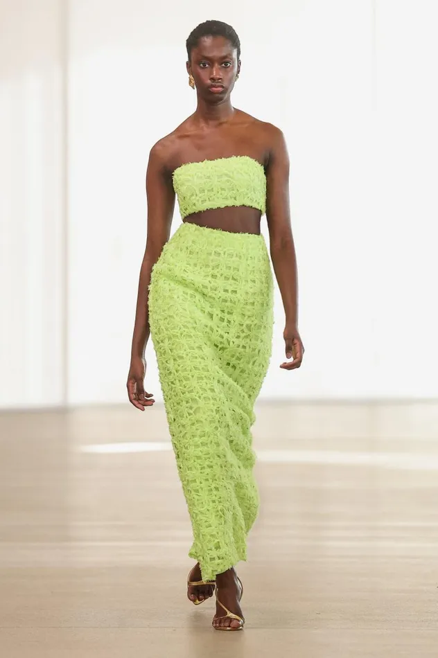 Aje Skirts Quintette Textured Midi Skirt Light Lime Green 8211 Women Aje Skirts Quintette Textured Midi Skirt Light Lime Green 8211 Women