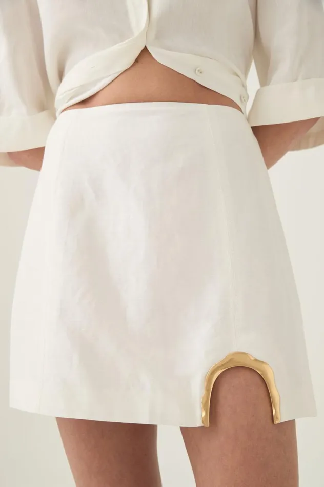 Aje Skirts Sabine Mini Skirt Ivory 8211 Women Aje Skirts Sabine Mini Skirt Ivory 8211 Women