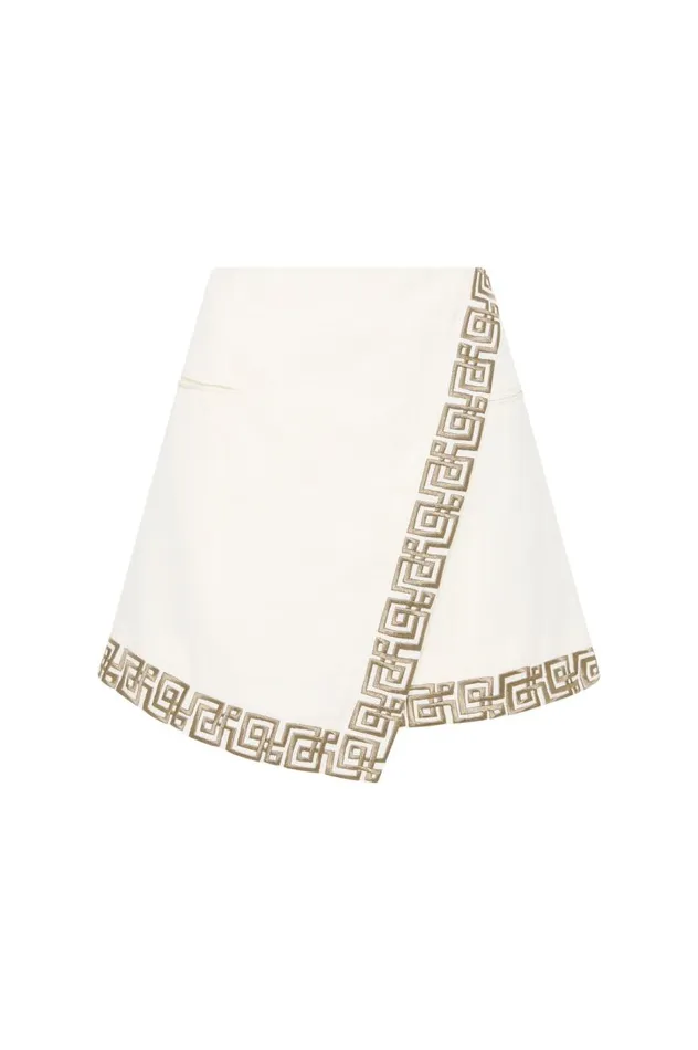 Aje Skirts Voyager Embroidered Mini Skirt Ivorydesert Khaki 8211 Women Aje Skirts Voyager Embroidered Mini Skirt Ivorydesert Khaki 8211 Women