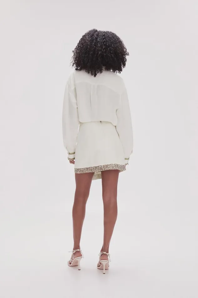 Aje Skirts Voyager Embroidered Mini Skirt Ivorydesert Khaki 8211 Women Aje Skirts Voyager Embroidered Mini Skirt Ivorydesert Khaki 8211 Women