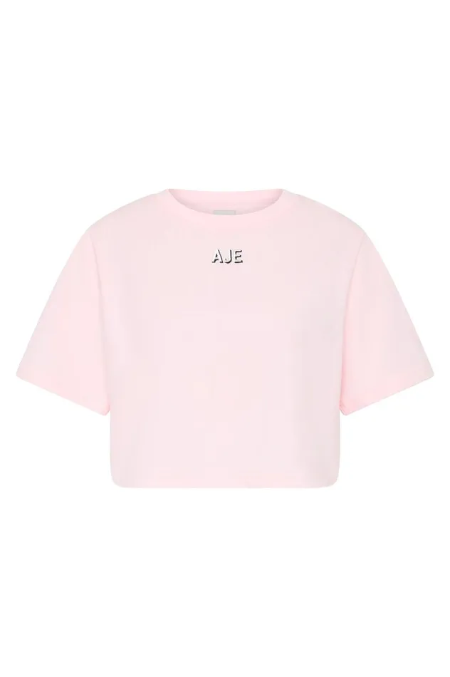 Aje Tees Beam Embroidered Logo Tee Pastel Pink 8211 Women Aje Tees Beam Embroidered Logo Tee Pastel Pink 8211 Women