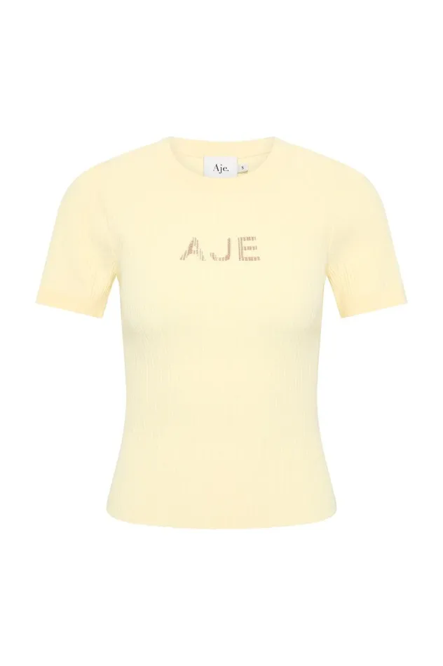 Aje Tees Depths Slim Fit Knit Tee Faded Lemontawny Brown 8211 Women Aje Tees Depths Slim Fit Knit Tee Faded Lemontawny Brown 8211 Women