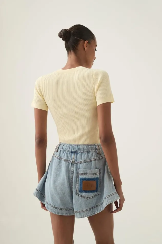 Aje Tees Depths Slim Fit Knit Tee Faded Lemontawny Brown 8211 Women Aje Tees Depths Slim Fit Knit Tee Faded Lemontawny Brown 8211 Women