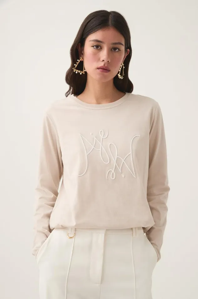Aje Tees Prophecy Long Sleeve Tee Stonewhite 8211 Women Aje Tees Prophecy Long Sleeve Tee Stonewhite 8211 Women