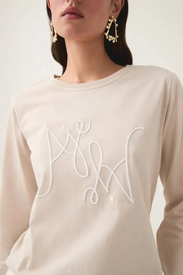 Aje Tees Prophecy Long Sleeve Tee Stonewhite 8211 Women Aje Tees Prophecy Long Sleeve Tee Stonewhite 8211 Women