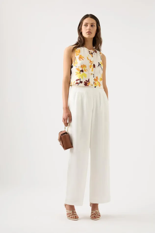 Aje Tops Bessie Floral Shell Top Pressed Sunflowers 8211 Women Aje Tops Bessie Floral Shell Top Pressed Sunflowers 8211 Women