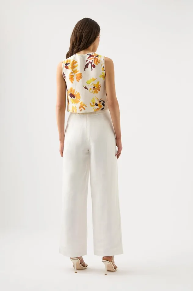 Aje Tops Bessie Floral Shell Top Pressed Sunflowers 8211 Women Aje Tops Bessie Floral Shell Top Pressed Sunflowers 8211 Women
