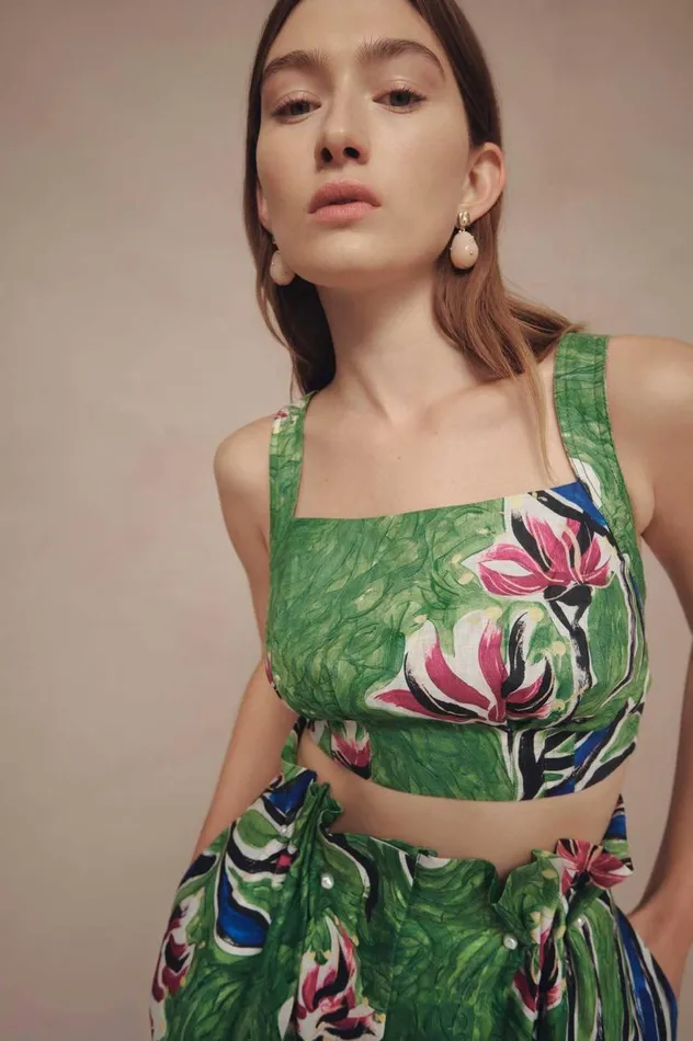 Aje Tops Eden Tie Back Top Native Gumnut Floral 8211 Women Aje Tops Eden Tie Back Top Native Gumnut Floral 8211 Women