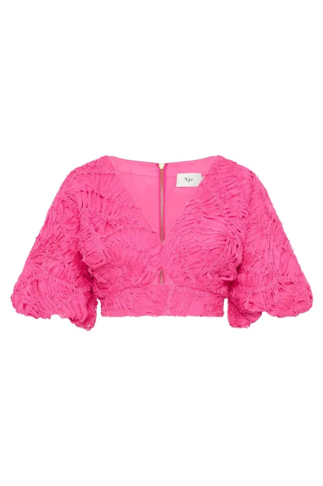 Aje Tops Florential Textured Top Azalea Pink 8211 Women Aje Tops Florential Textured Top Azalea Pink 8211 Women