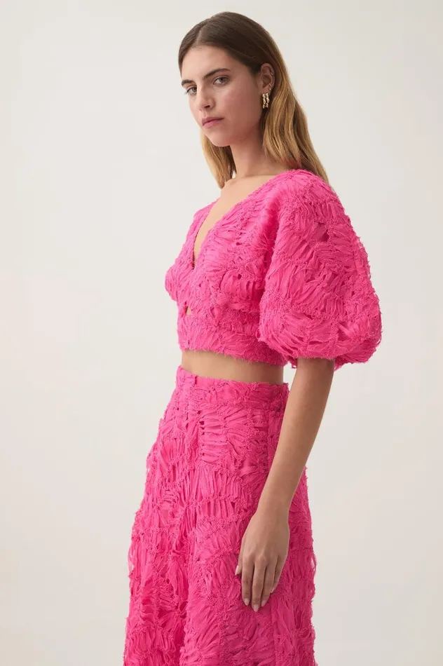 Aje Tops Florential Textured Top Azalea Pink 8211 Women Aje Tops Florential Textured Top Azalea Pink 8211 Women