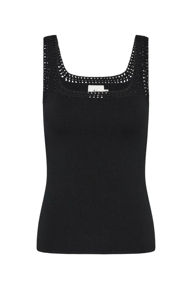 Aje Tops Tazia Crocheted Edge Tank Black 8211 Women Aje Tops Tazia Crocheted Edge Tank Black 8211 Women