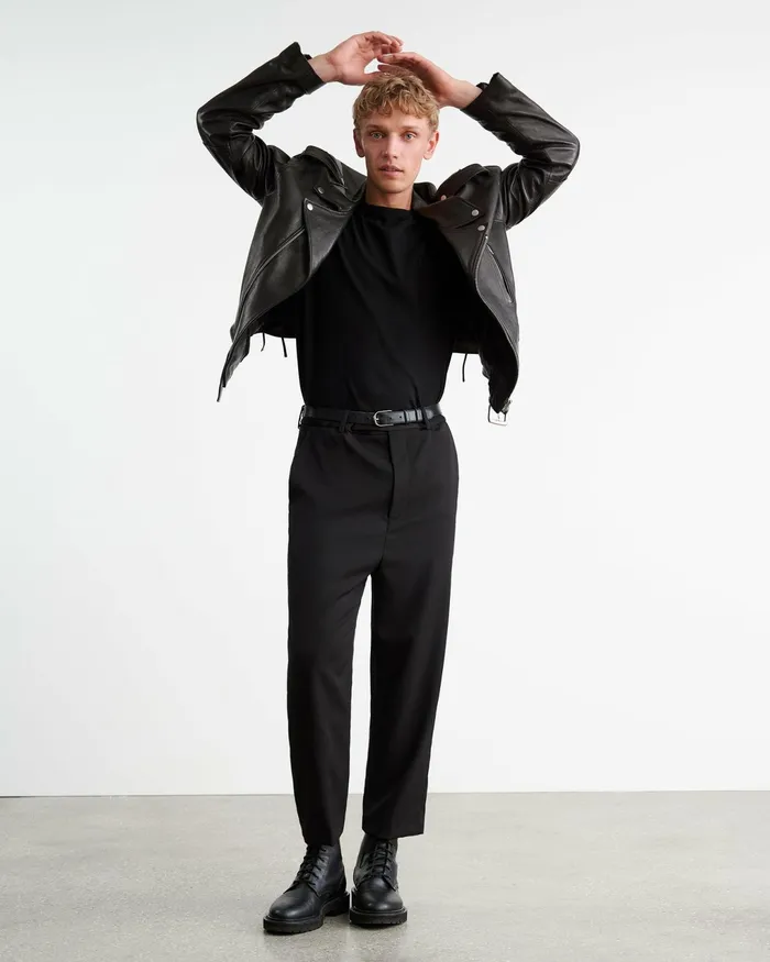 ALEX LEATHER JACKET Black Men Nili Lotan Jackets and Coats