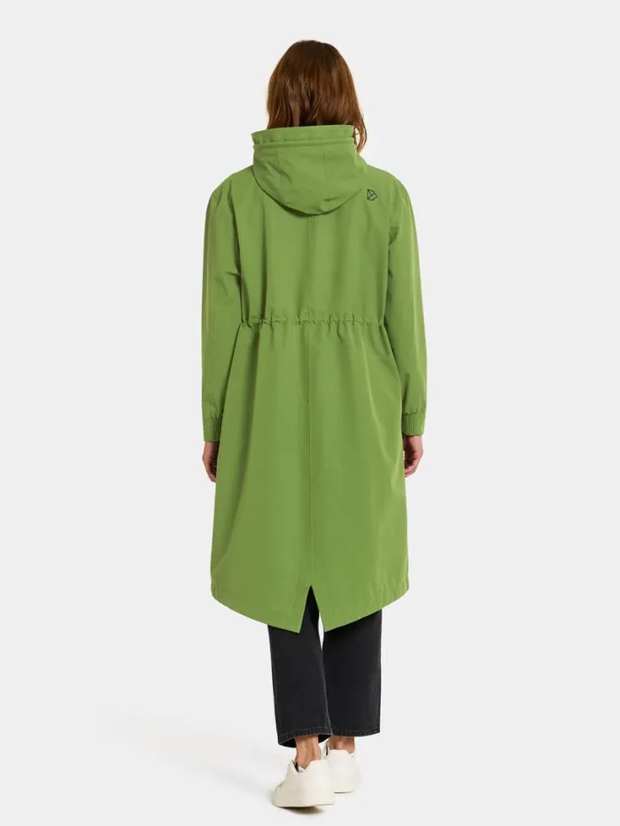 Alice Parka Long Velvet Green Women Didriksons Spring Jackets