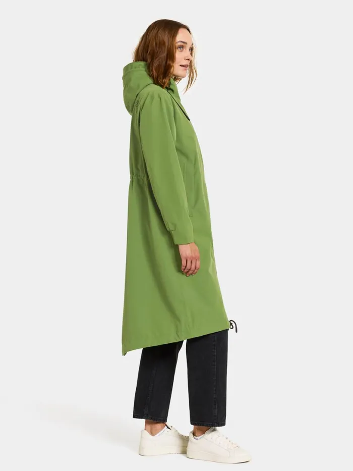 Alice Parka Long Velvet Green Women Didriksons Spring Jackets