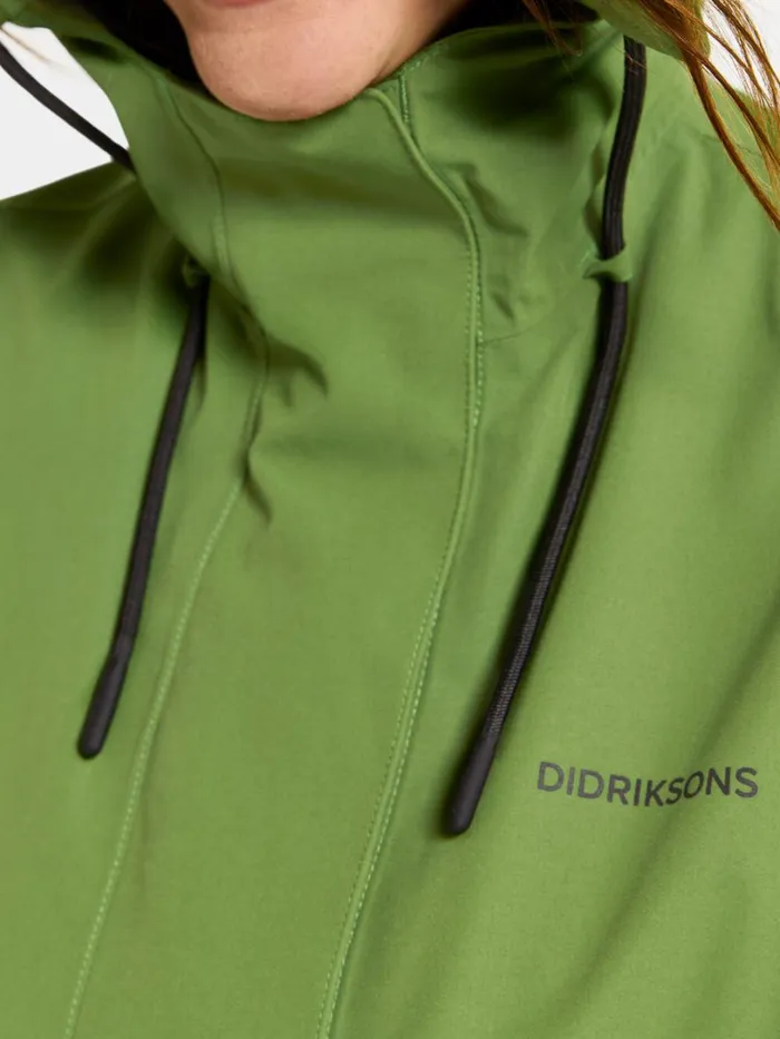 Alice Parka Long Velvet Green Women Didriksons Spring Jackets