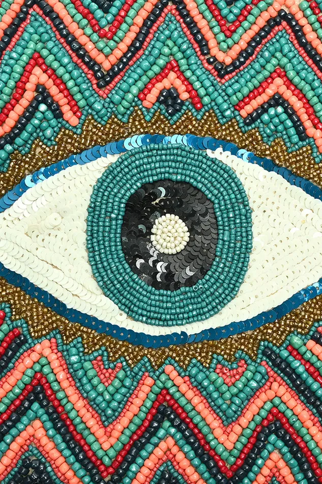 America and Beyond Evil Eye Good Luck Clutch with Removable Crossbody Chain 8211 Boho Clutch Women Clutches