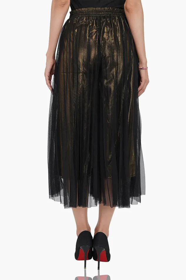America and Beyond Pants Women Golden Haze Pleated Net Pants
