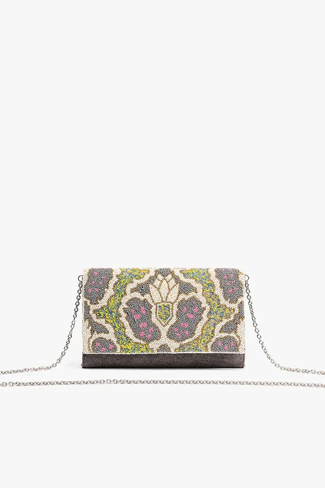 America and Beyond Persian Beaded Flap Clutch Women Clutches