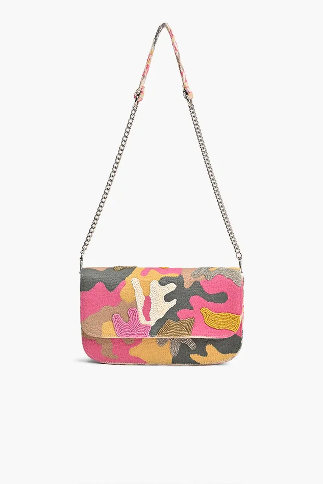 America and Beyond Pink Camo Embellished Shoulder Bag Women Shoulder Bags