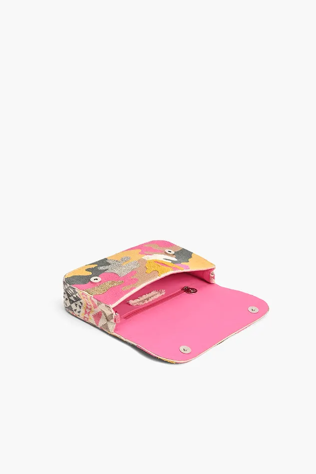 America and Beyond Pink Camo Embellished Shoulder Bag Women Shoulder Bags