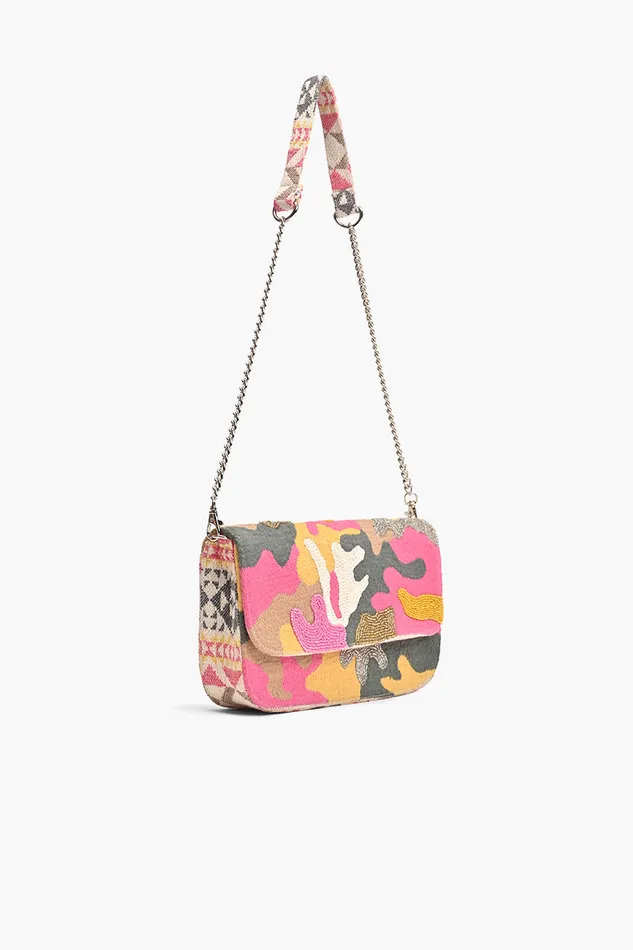 America and Beyond Pink Camo Embellished Shoulder Bag Women Shoulder Bags
