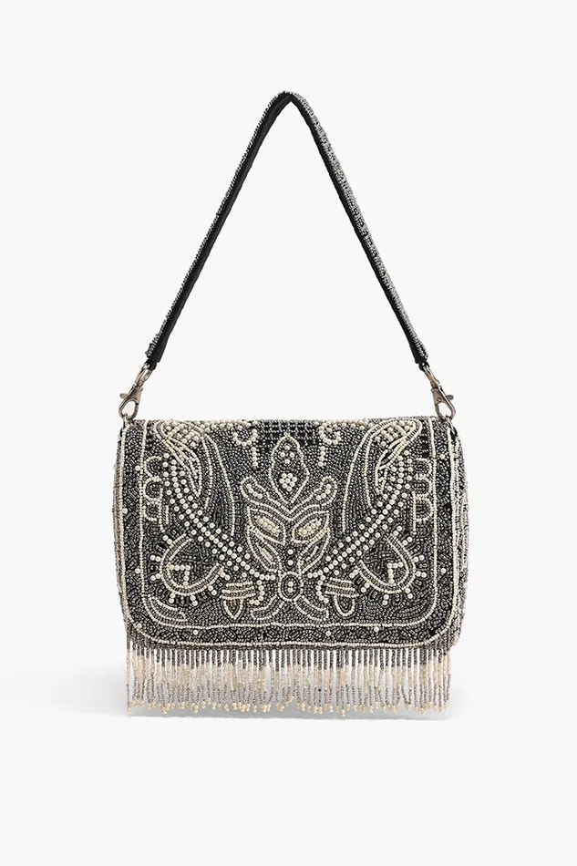 America and Beyond Smoked Pearl Hand Beaded Shoulder Bag Women Shoulder Bags