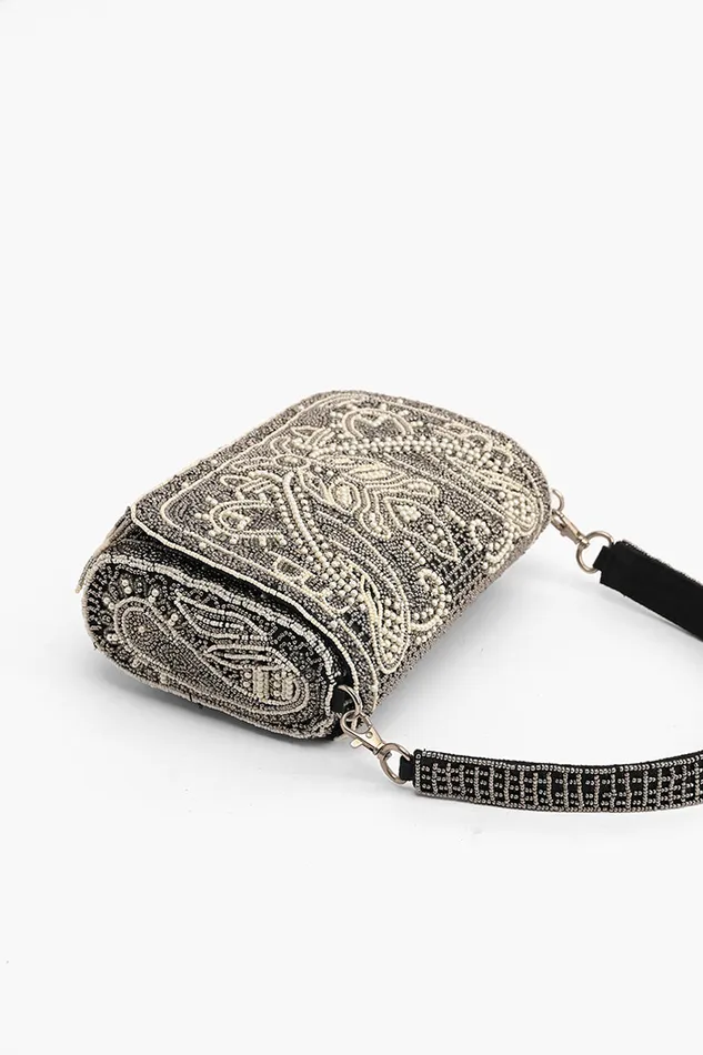 America and Beyond Smoked Pearl Hand Beaded Shoulder Bag Women Shoulder Bags America and Beyond Smoked Pearl Hand Beaded Shoulder Bag Women Shoulder Bags