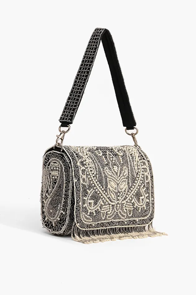 America and Beyond Smoked Pearl Hand Beaded Shoulder Bag Women Shoulder Bags America and Beyond Smoked Pearl Hand Beaded Shoulder Bag Women Shoulder Bags