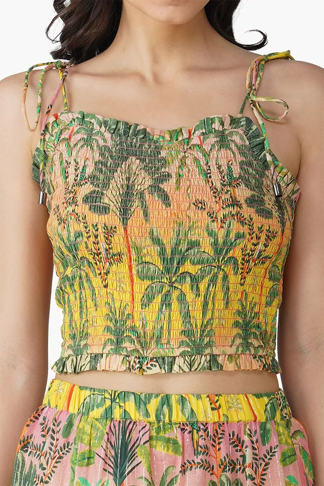 America and Beyond Tops Women Endless Summer Printed Shirring Top