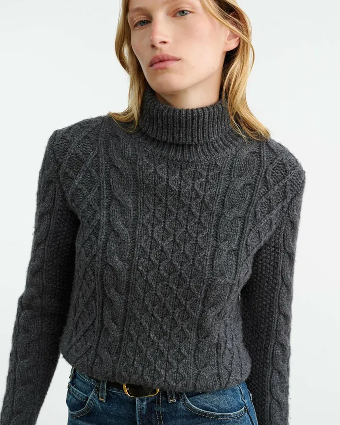 ANDRINA SWEATER Dark Grey Melange Women Nili Lotan Knits and Sweaters