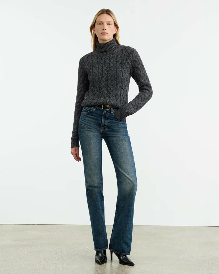 ANDRINA SWEATER Dark Grey Melange Women Nili Lotan Knits and Sweaters
