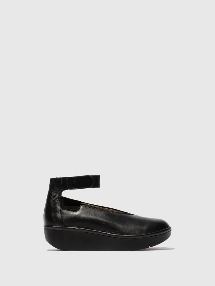 Ankle Strap Shoes JOZI499FLY BLACK Women Fly London Shoes