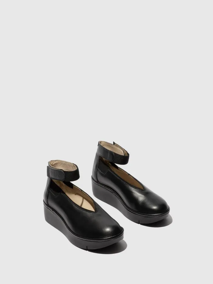 Ankle Strap Shoes JOZI499FLY BLACK Women Fly London Shoes