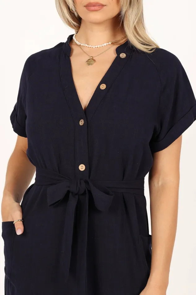 Archie Jumpsuit Navy Jumpsuits and Rompers Petal and Pup Women