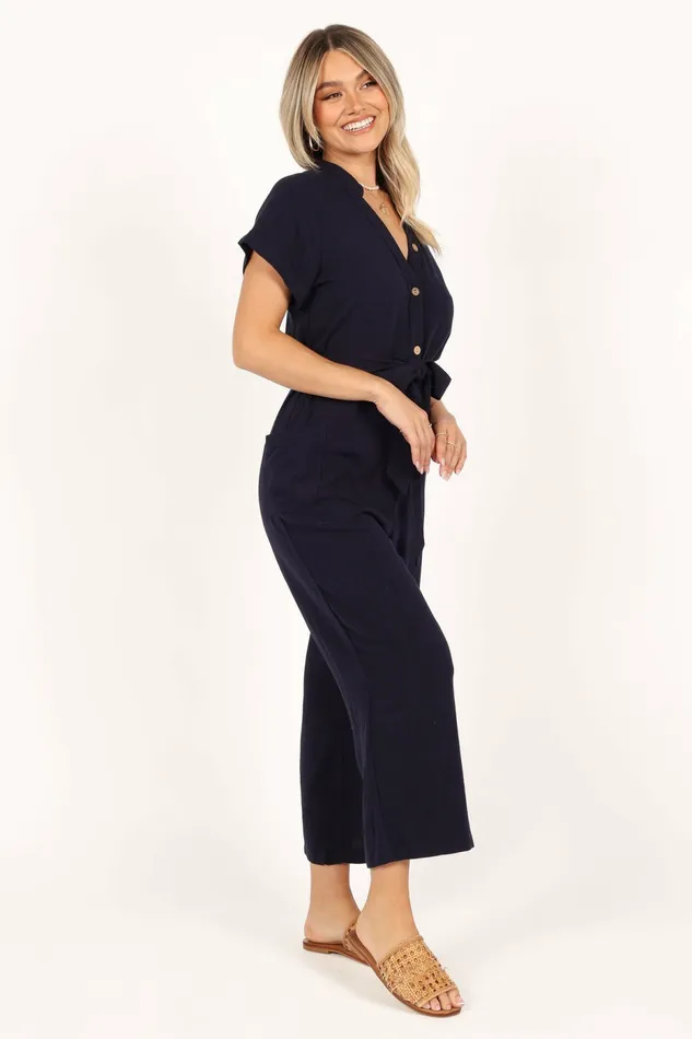 Archie Jumpsuit Navy Jumpsuits and Rompers Petal and Pup Women