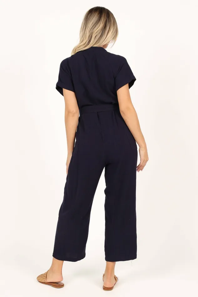 Archie Jumpsuit Navy Jumpsuits and Rompers Petal and Pup Women