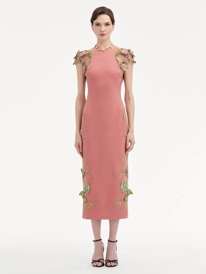 Art Nouveau Pencil Dress Rouge Women Oscar De La Renta Dresses Art Nouveau Pencil Dress Rouge Women Oscar De La Renta Dresses