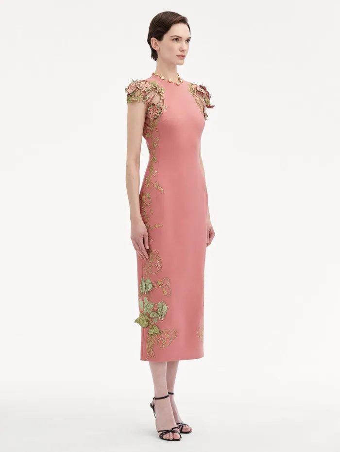 Art Nouveau Pencil Dress Rouge Women Oscar De La Renta Dresses Art Nouveau Pencil Dress Rouge Women Oscar De La Renta Dresses