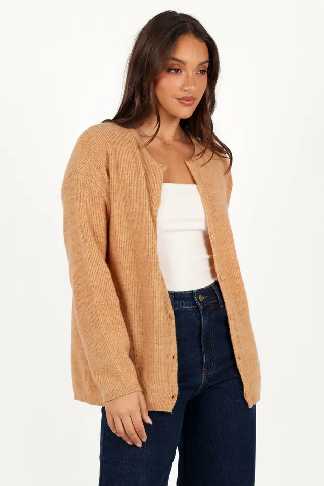 Astor Classic Button Up Cardigan Caramel Sweaters Petal and Pup Women