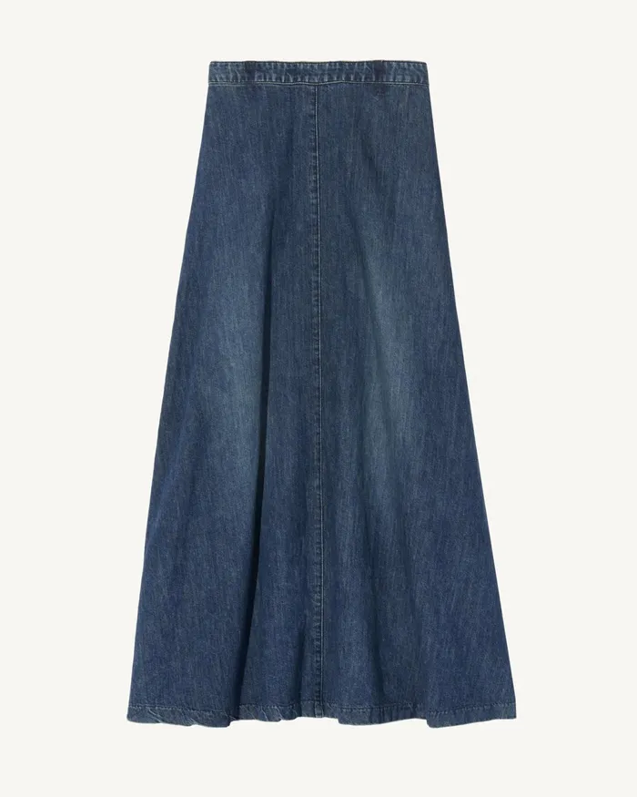 ASTRID DENIM SKIRT Classic Wash Women Nili Lotan Dresses and Skirts