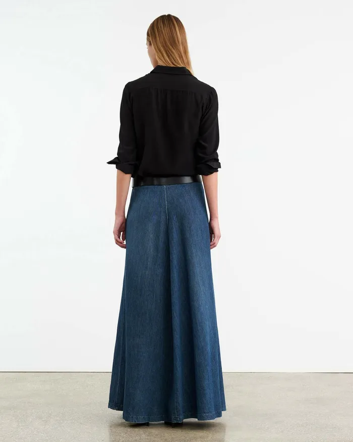 ASTRID DENIM SKIRT Classic Wash Women Nili Lotan Dresses and Skirts