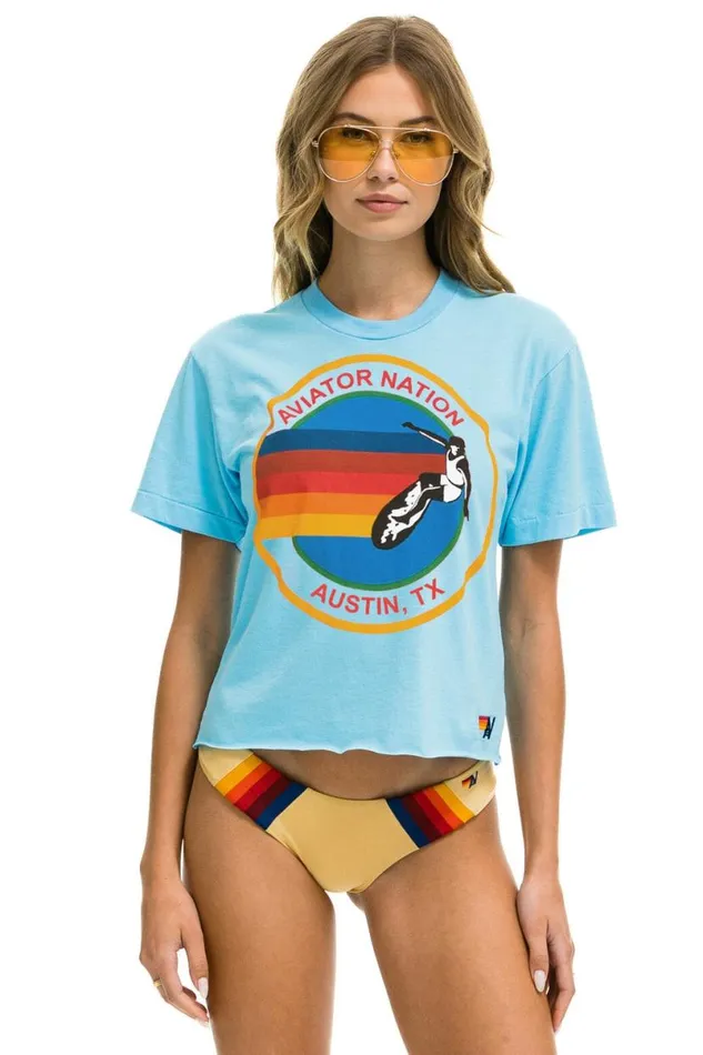 Austin Boyfriend Tee 8211 Sky Women Aviator Nation Tees