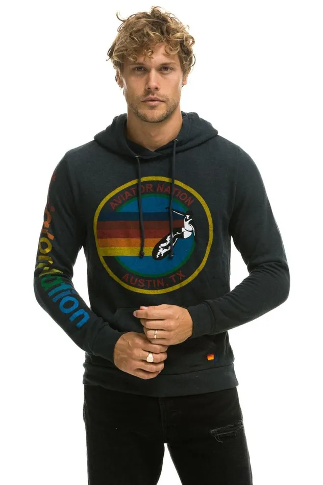 Austin Pullover Hoodie 8211 Charcoal WomenMen Aviator Nation Hoodies