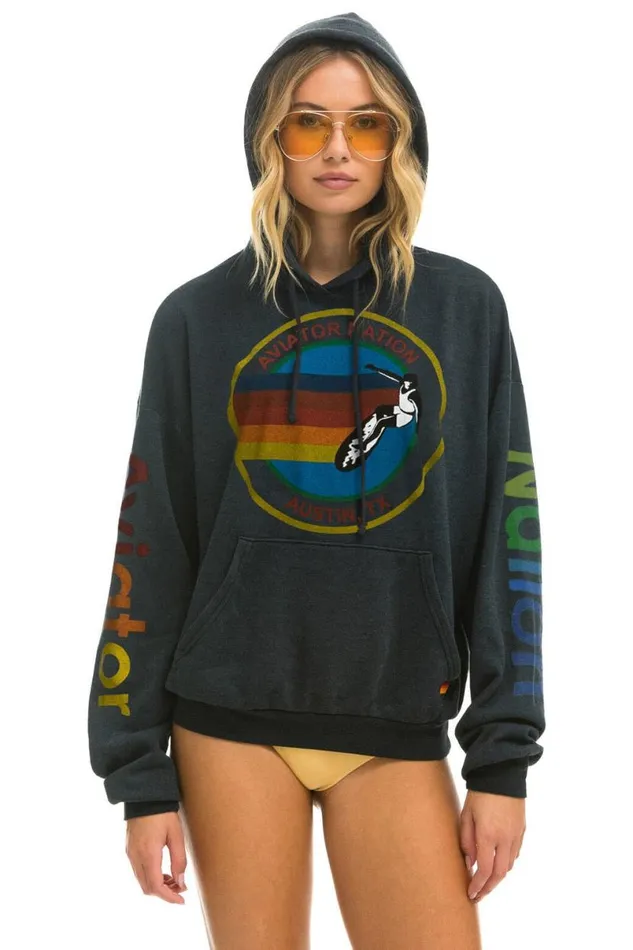 Austin Relaxed Pullover Hoodie 8211 Charcoal WomenMen Aviator Nation Hoodies