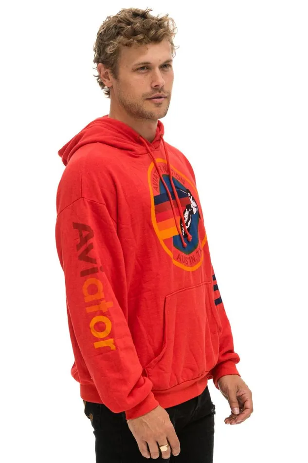 Austin Relaxed Pullover Hoodie 8211 Red WomenMen Aviator Nation Hoodies