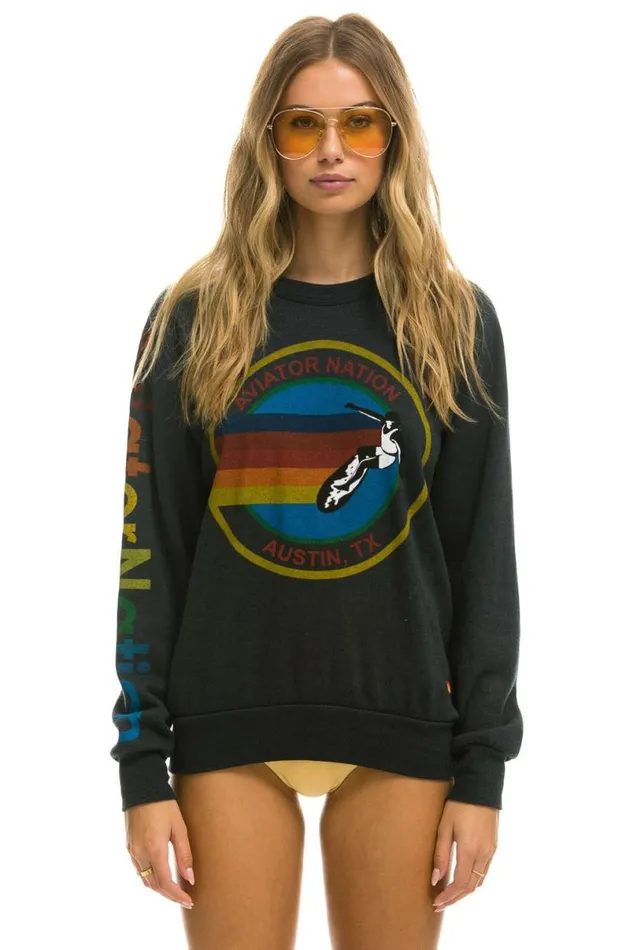 Austin Sweatshirt 8211 Charcoal WomenMen Aviator Nation Sweatshirts