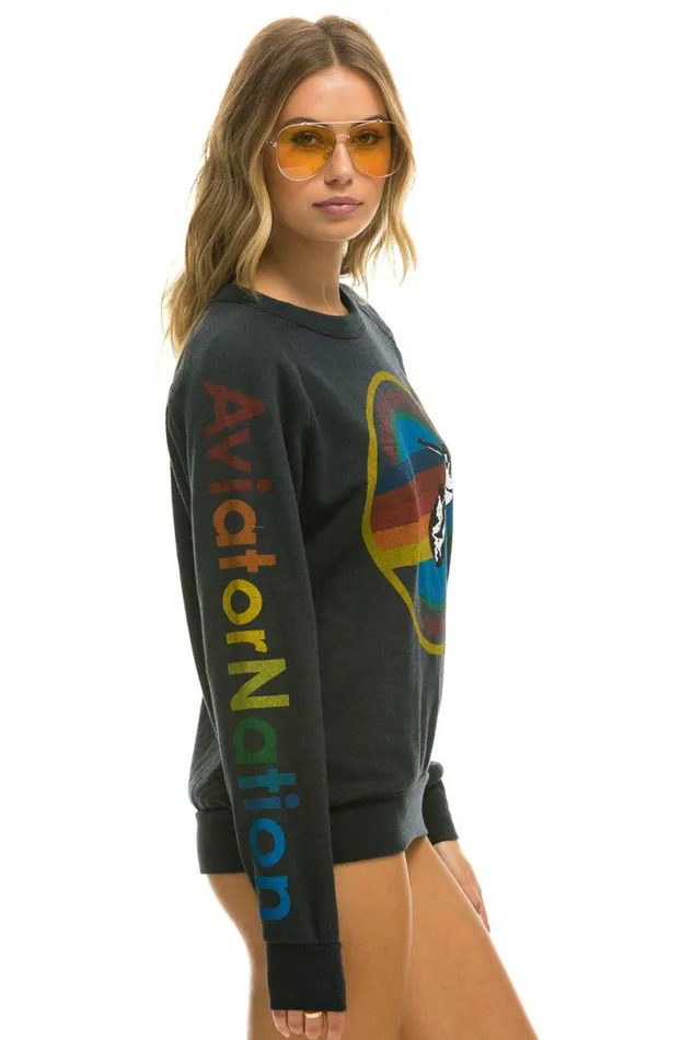 Austin Sweatshirt 8211 Charcoal WomenMen Aviator Nation Sweatshirts